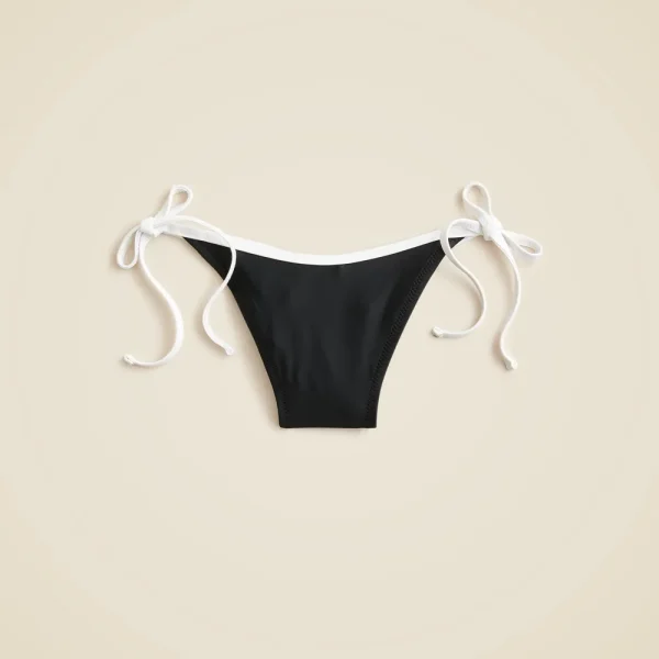Contrast-trim string bikini bottom