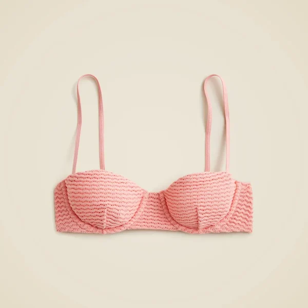 Crochet balconette underwire bikini top