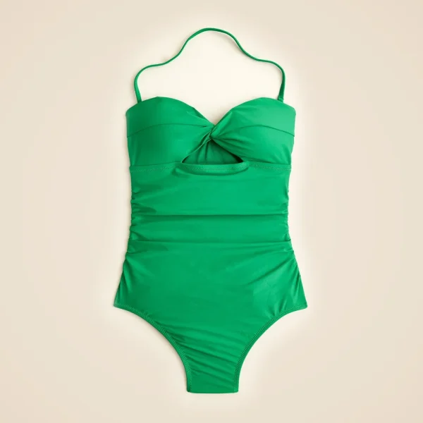 Gemma ruched bandeau cutout one-piece