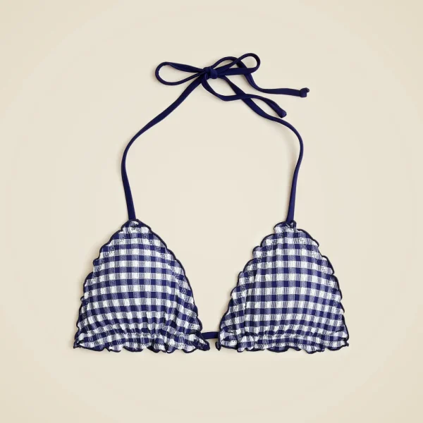 Lettuce-trim string bikini top