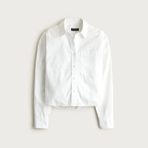 Étienne cropped button-up shirt in cotton poplin