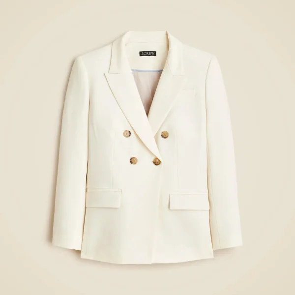 Double-breasted blazer in Italian stretch merino wool blend