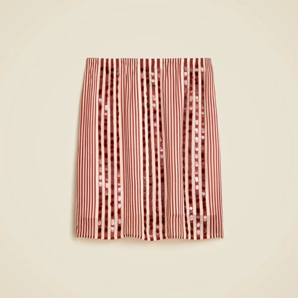 Collection Gwen knee-length layered slip skirt in sequin-striped chiffon