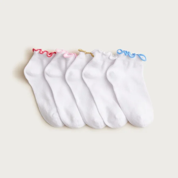 Girls’ ruffle ankle socks five-pack