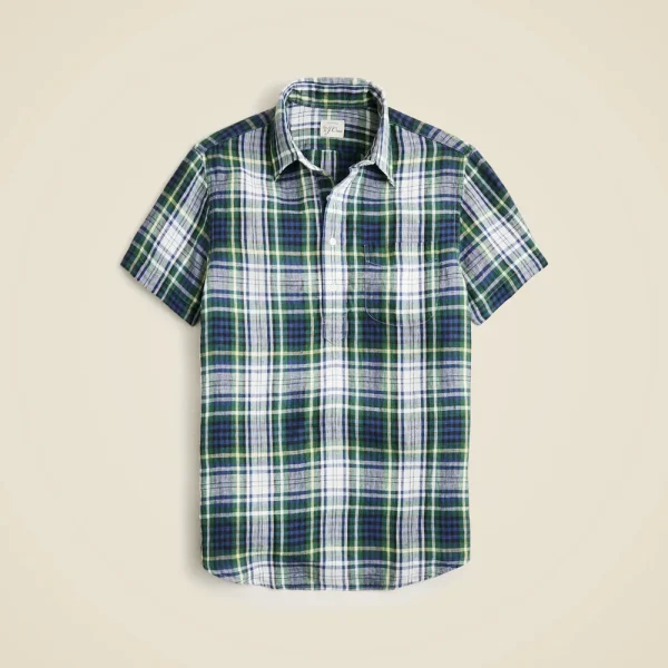 Short-sleeve Baird McNutt Irish linen popover shirt