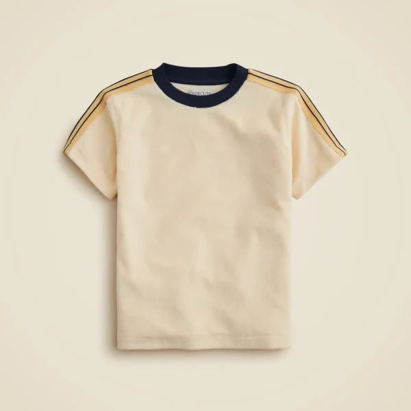 Kids’ side-stripe T-shirt in towel terry
