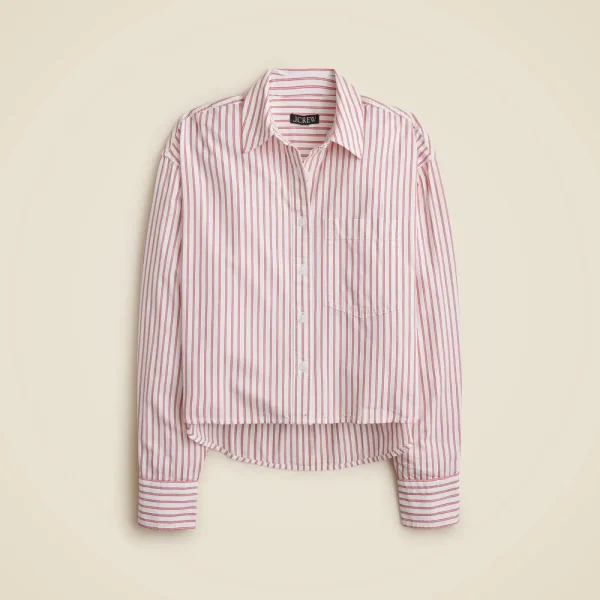 Étienne cropped button-up shirt in stripe