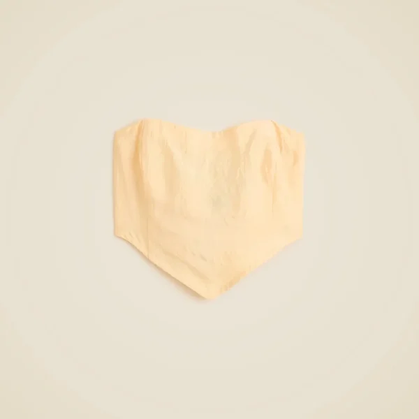 Tie-back tube top in textured satin