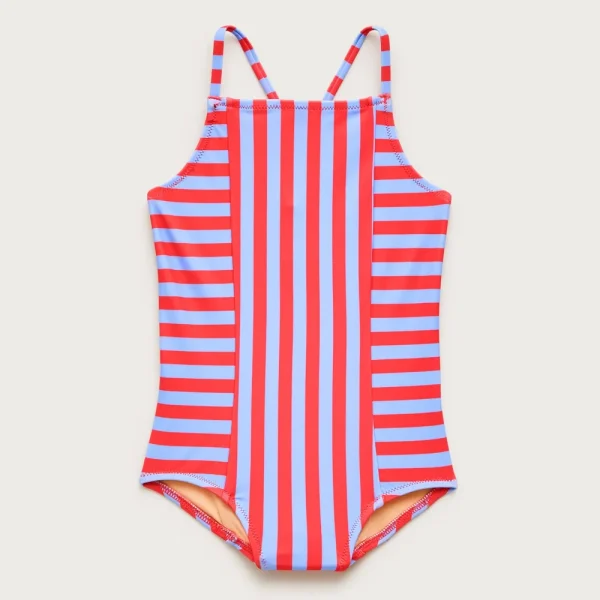 Girls’ paneled one-piece swimsuit