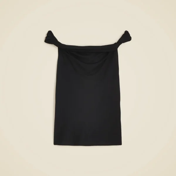 Off-the-shoulder twist tank top in matte jersey
