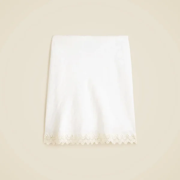 Gwen lace-trim slip skirt in linen