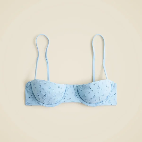 Eyelet balconette underwire bikini top