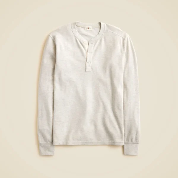Jacquard rib-knit henley