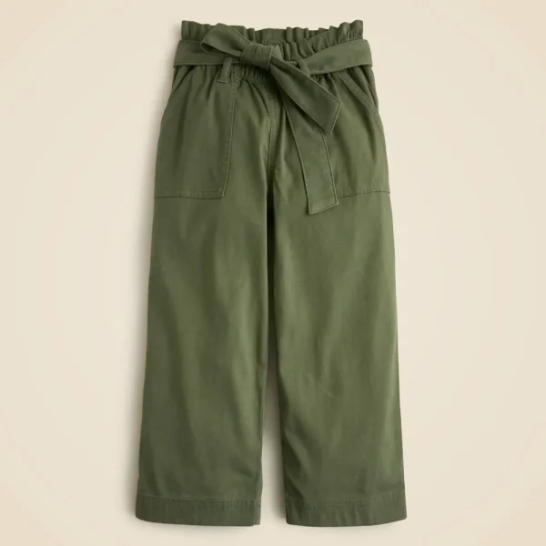 Girls’ tie-waist pant in drapey twill