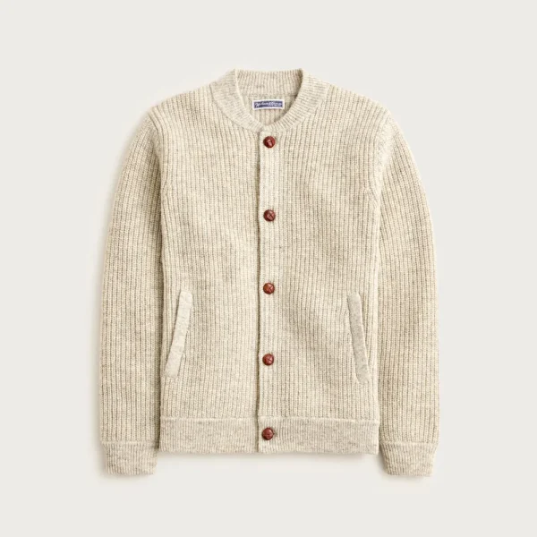 Wallace & Barnes baseball cardigan in English wool