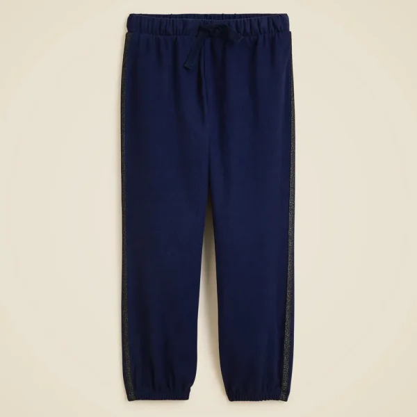 Girls’ cozy rib sweatpant with glitter stripe