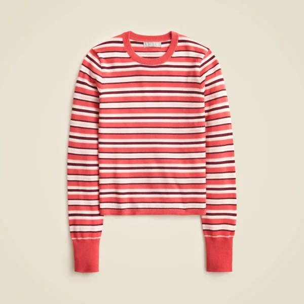 Carolyn fitted crewneck sweater in striped merino wool