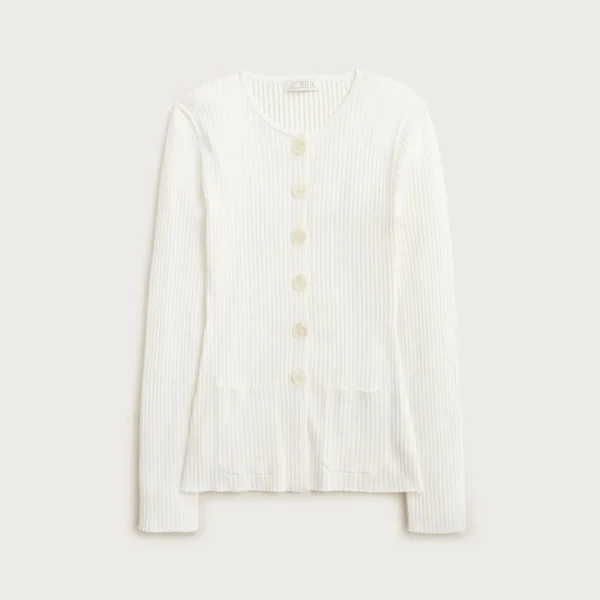 Super-stretch ribbed cardigan