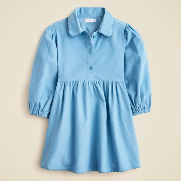 Girls’ shirt-dress in lightweight corduroy