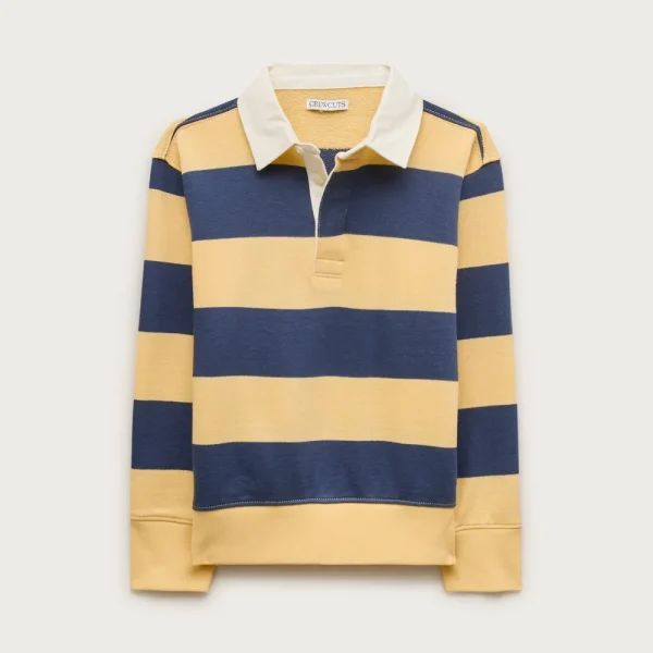 Kids’ junior varsity rugby sweatshirt in striped terry