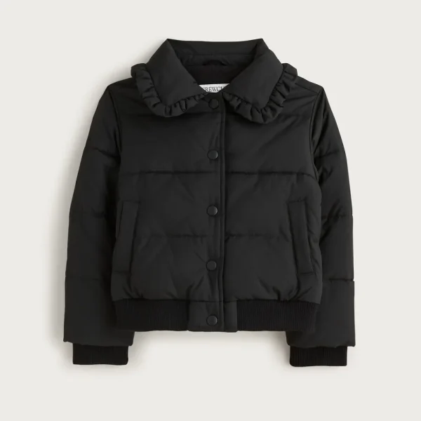 Girls’ ruffle-collar puffer jacket with PrimaLoft®