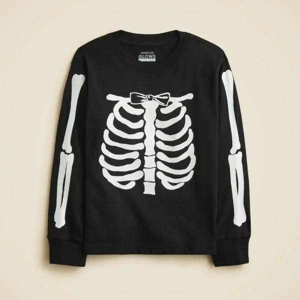 Kids’ glow-in-the-dark skeleton graphic T-shirt