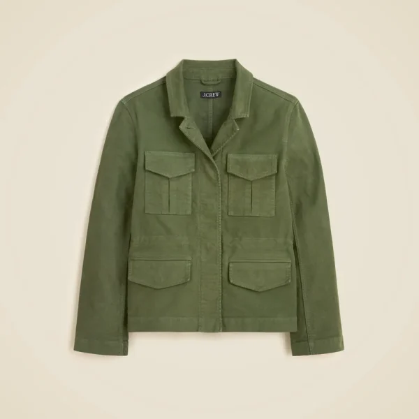 Utility chore jacket in brushed chino