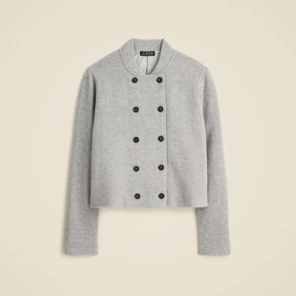Double-breasted jacket in knit wool blend