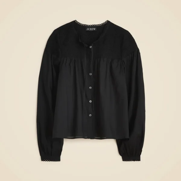 Popover top in cotton voile