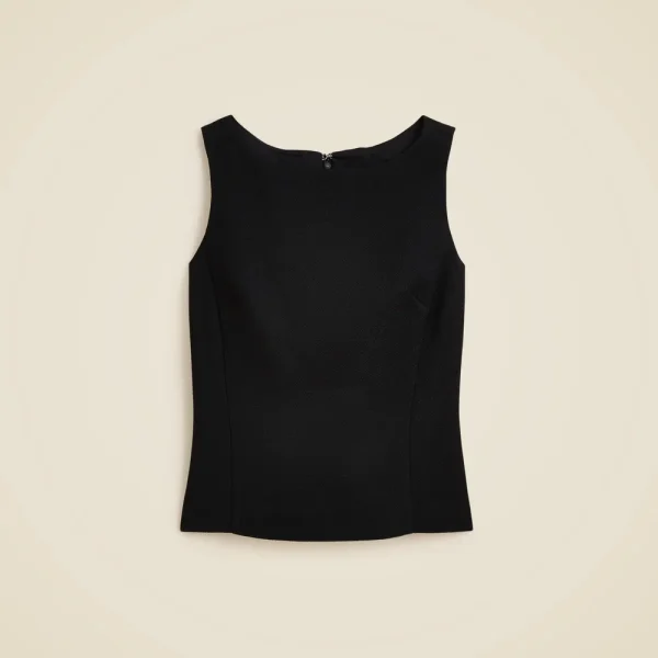 Seamed shell top in bouclé