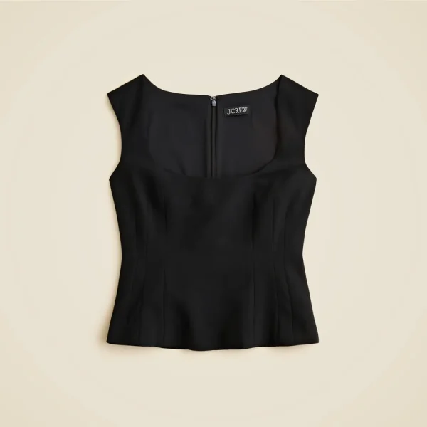 Wide scoopneck tank top in city crepe