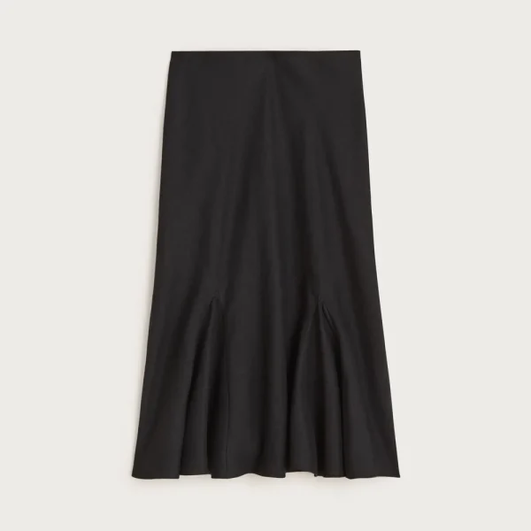 Gwyneth flounce-hem slip skirt in linen