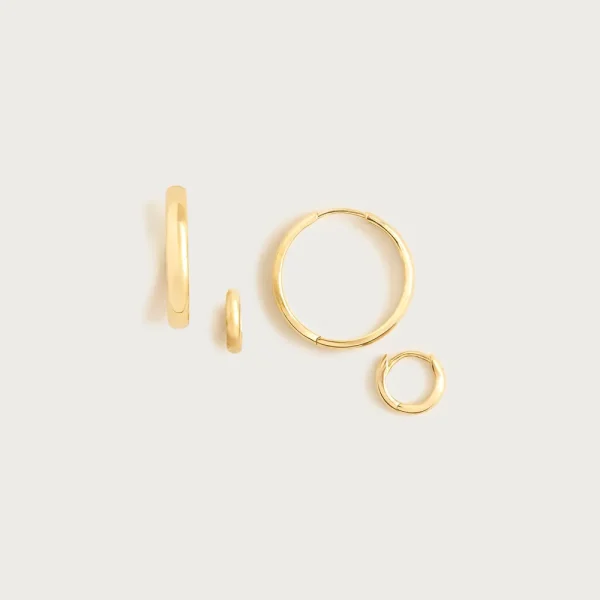 Gold vermeil hoop earrings two-pack