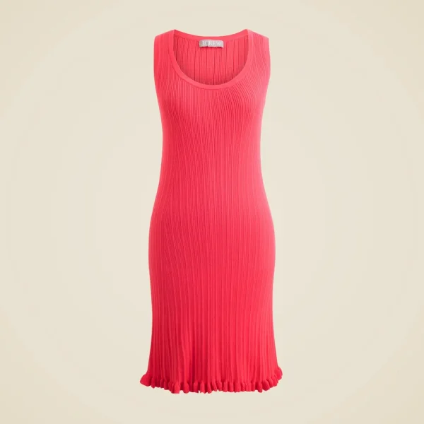 Ruffle-trim sweater-dress in premium ultra-fine cotton