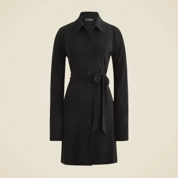 Mini shirt-dress in matte jersey