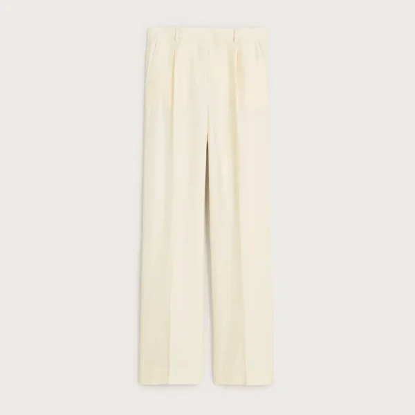 Essential wide-leg pant in textured satin