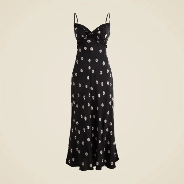 Collection embellished ruffle-trim slip dress
