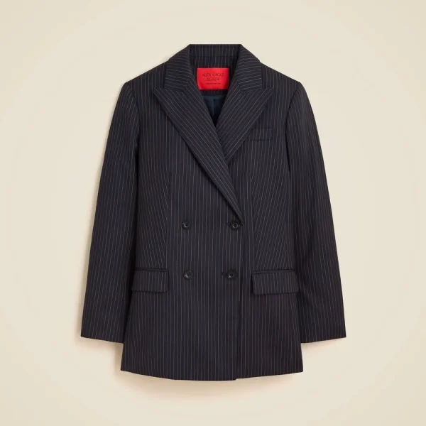 Alex Eagle X J.Crew relaxed double-breasted blazer in pinstriped wool