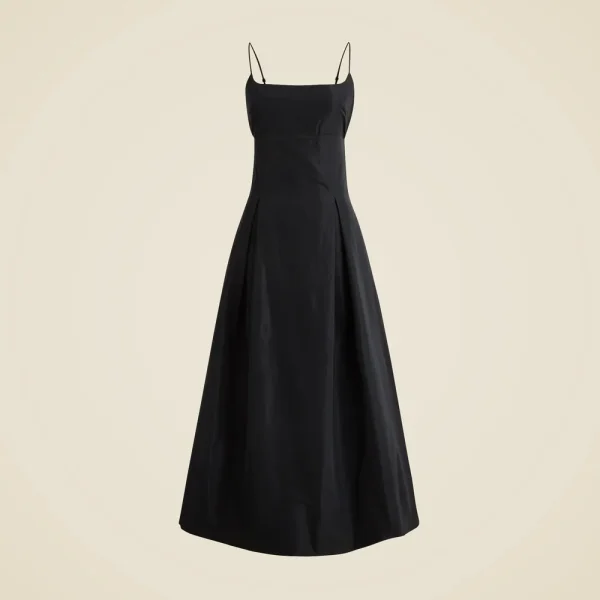 Collection pleated evening dress in taffeta