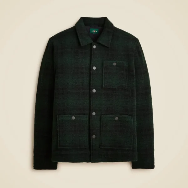 Wool-blend sherpa fleece coverall jacket