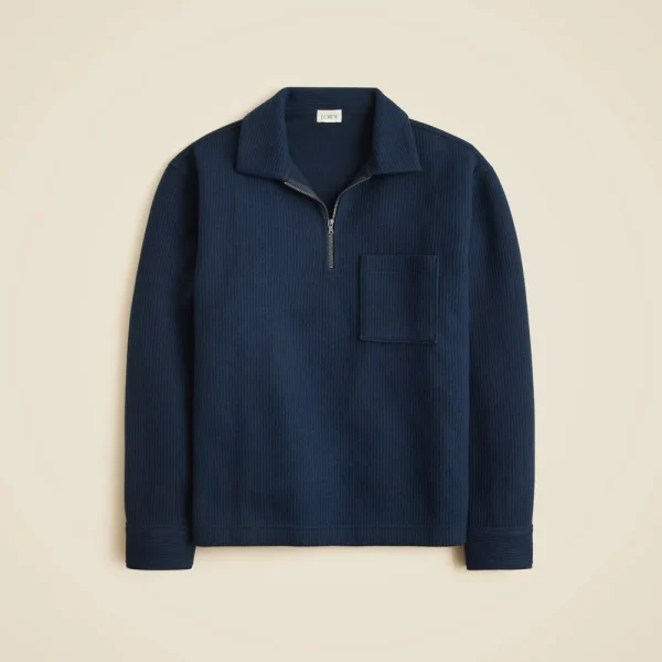 Boiled rib quarter-zip pullover