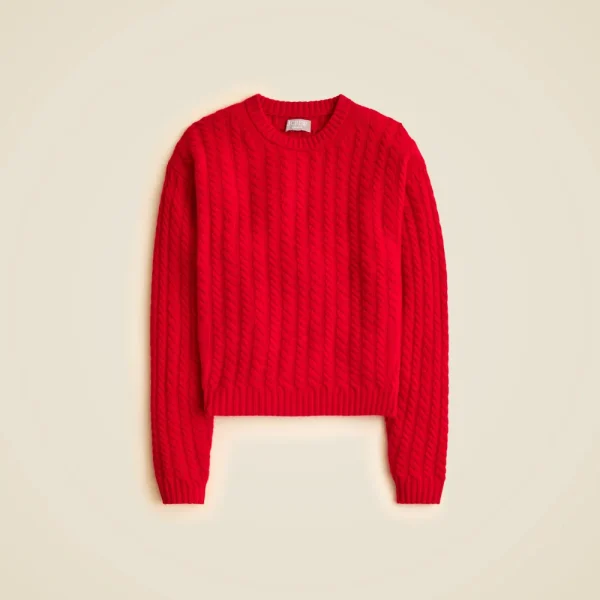 Perfect cashmere cable-knit crewneck sweater