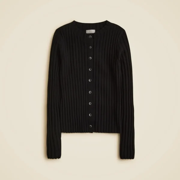 Wide-rib cashmere cardigan