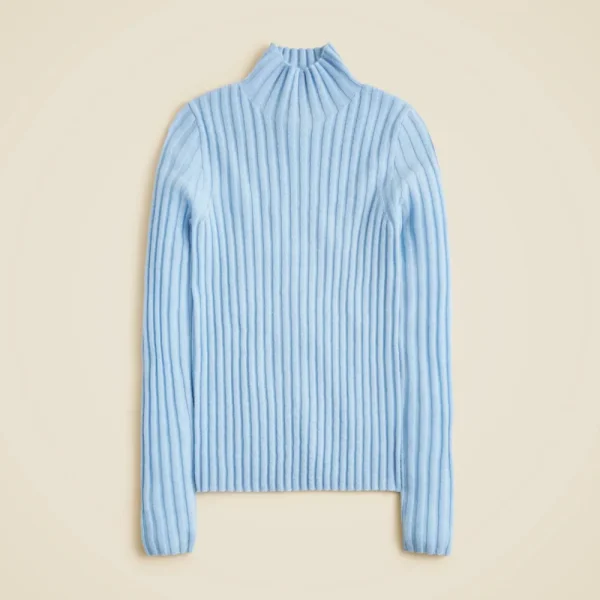 Wide-rib cashmere turtleneck sweater