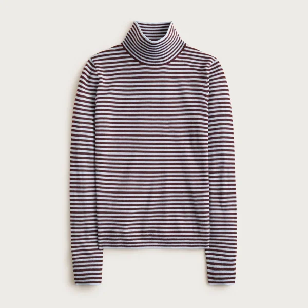 Carolyn turtleneck sweater in striped merino wool
