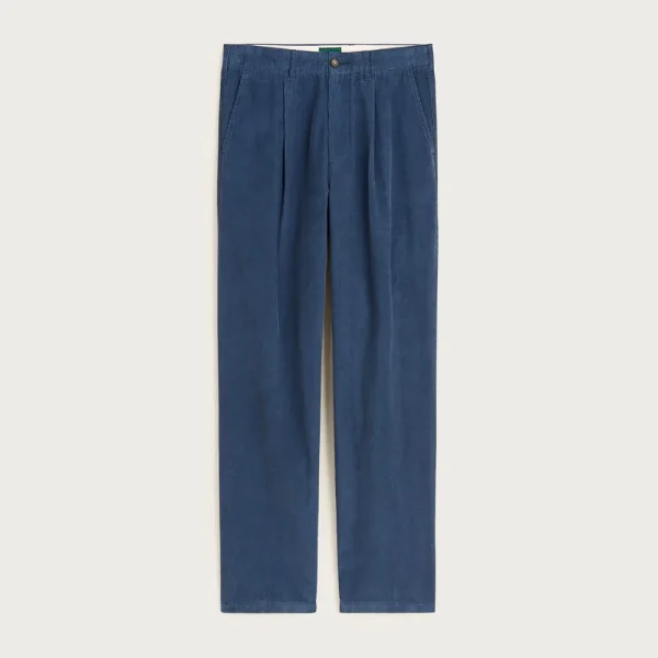 Classic-fit pleated 14-wale corduroy trouser