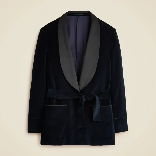 Shawl-collar lounge jacket in Italian corduroy