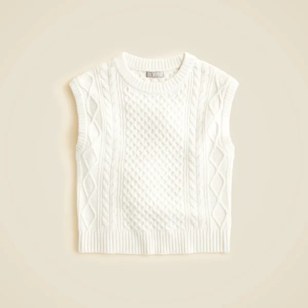 Cable-knit shell in wool blend
