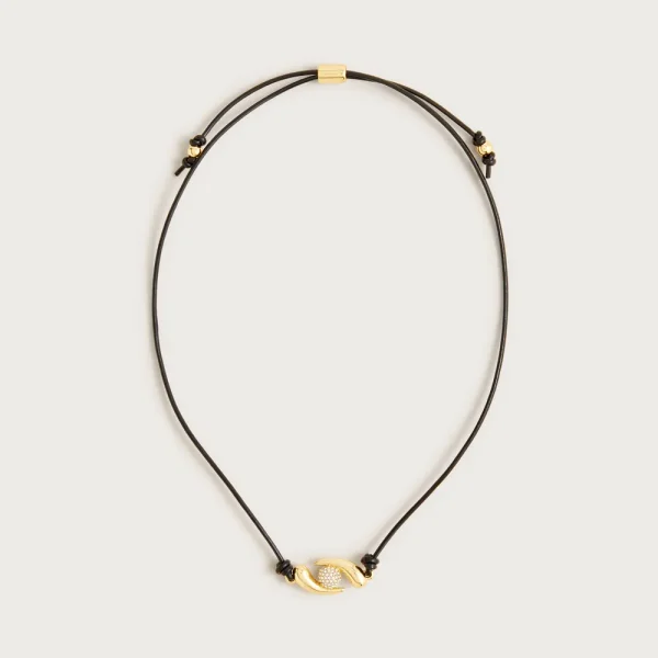 KHIRY X J.Crew two-talon necklace with pavé crystal orb