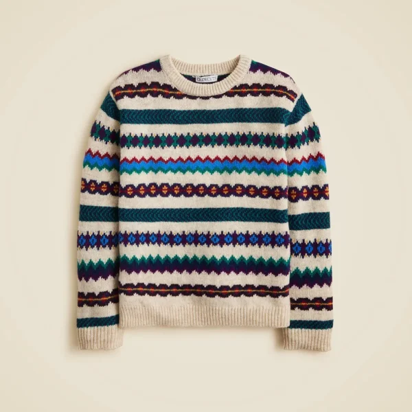 Kids’ striped Fair Isle sweater in wool blend